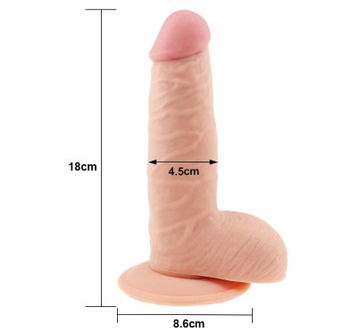 Grube żylaste dildo z przyssawką i jadrami 18 cm